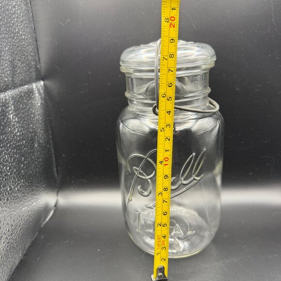 Vintage Ball Ideal Lightning Quart Jar 1933-1962 Clear Glass Wire Seal no gasket - Picture 5 of 5